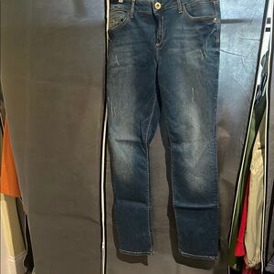 River Island Blue Straight Leg Jeans with Stylish Stitching
